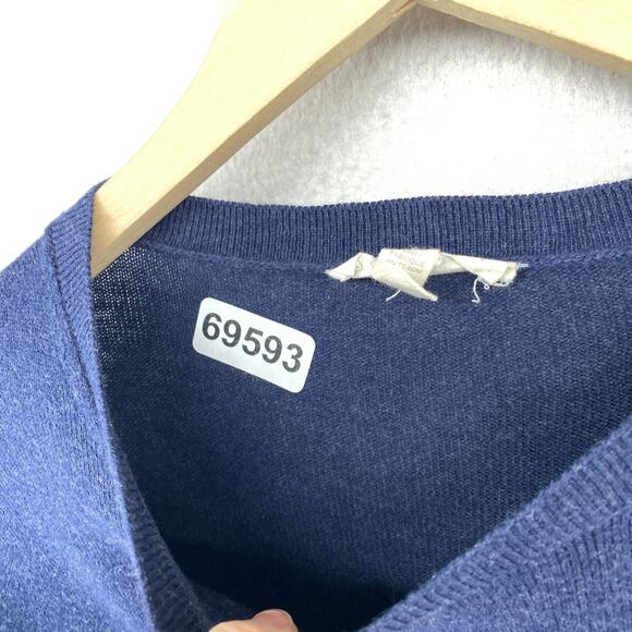 EILEEN FISHER Sweater XXS Tunic Organic Cotton Jumper Side Slit Blue - Picture 11 of 11